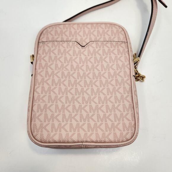 Michael Kors Jet Set Travel North South Chain Crossbody Bag Powder Blush Logo - Picture 7 of 10